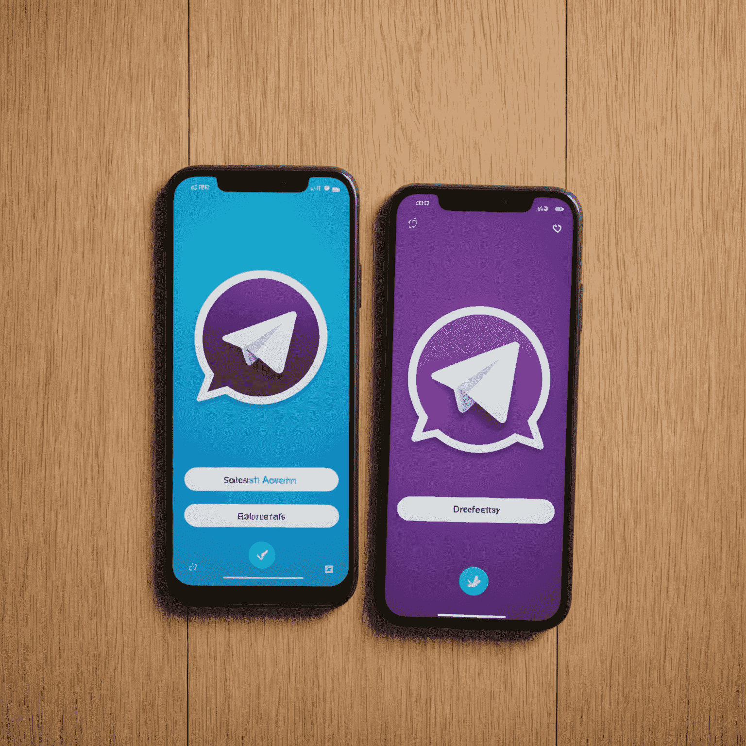 Zestawienie ikon Viber i Telegram na podzielonym ekranie smartfona, symbolizujące porównanie obu aplikacji
